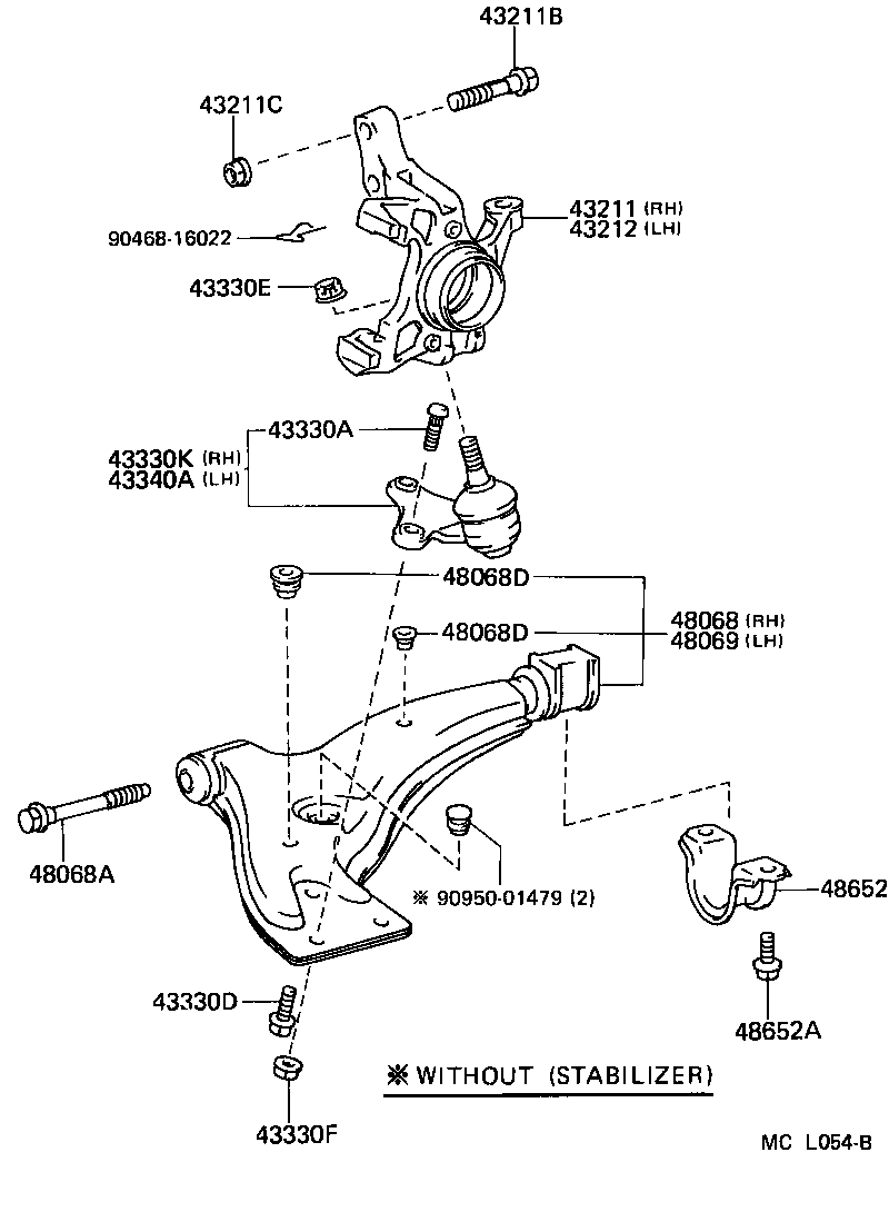 43212-10042 KNUCKLE, STEERING, LH product image