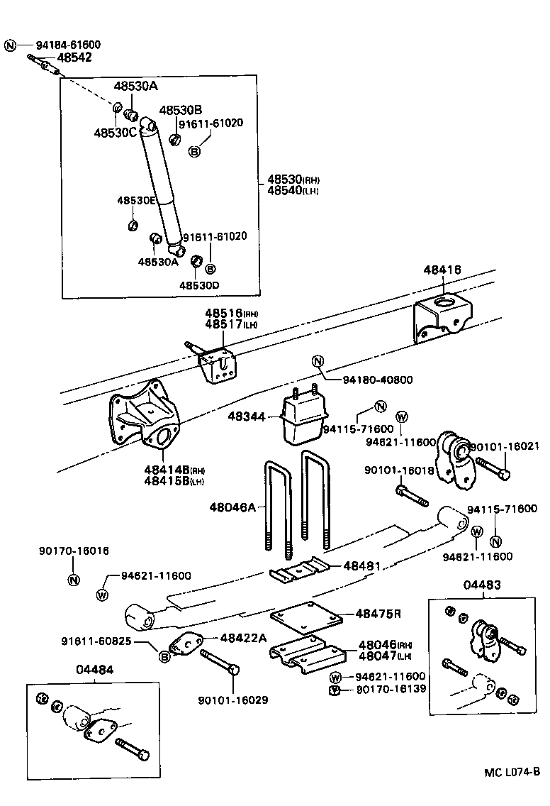 48247-3B490 BOLT, REAR SPRING, CENTER product image