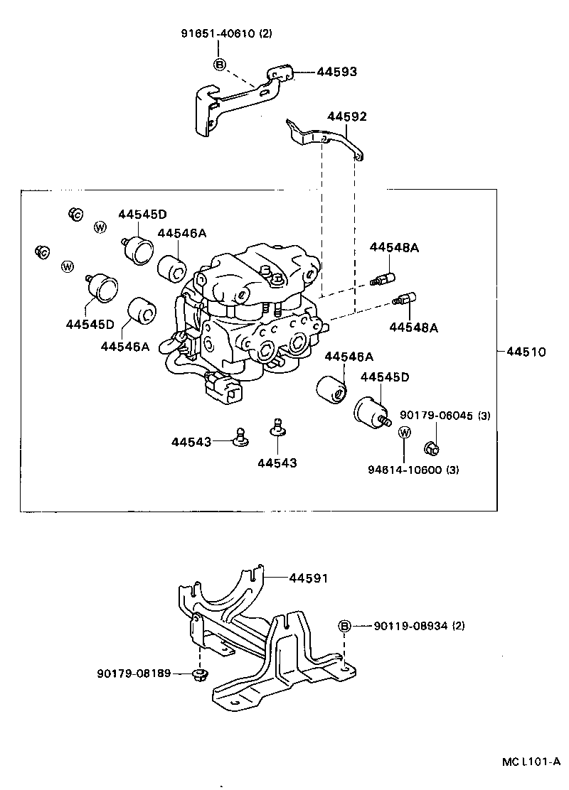 44548-16010 BOLT, BRAKE ACTUATOR PROTECTOR product image