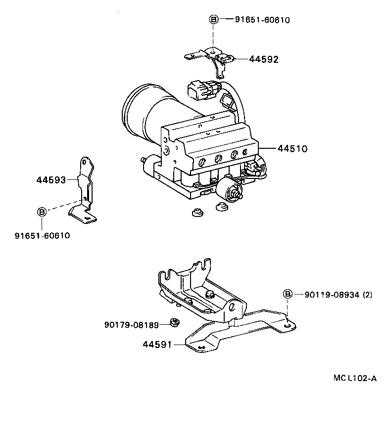 44548-16010 BOLT, BRAKE ACTUATOR PROTECTOR product image