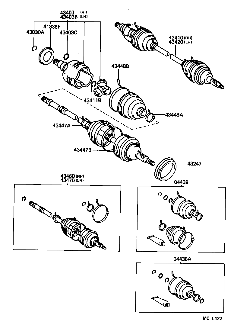 04438-12070 BOOT KIT, FRONT DRIVE SHAFT INBOARD JOINT product image