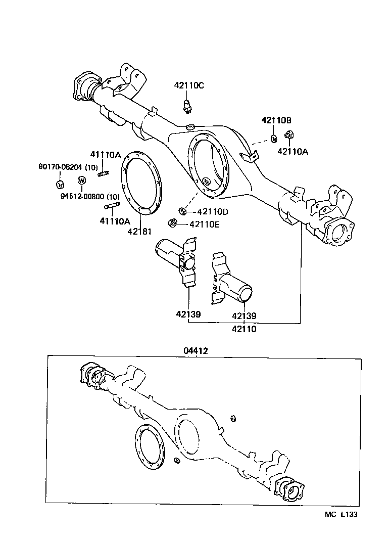 41101-16010 CARRIER SUB-ASSY, DIFFERENTIAL, REAR product image