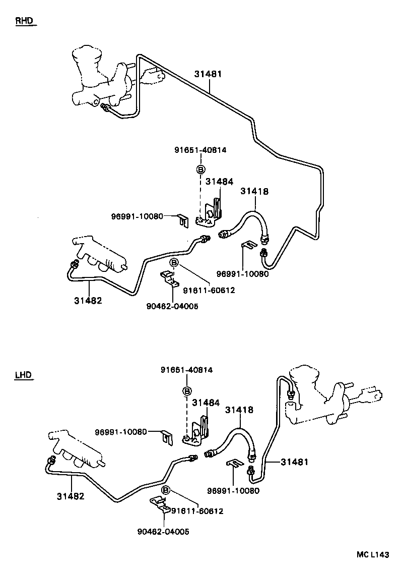 31481-18010 TUBE, CLUTCH MASTER CYLINDER TO FLEXIBLE HOSE product image