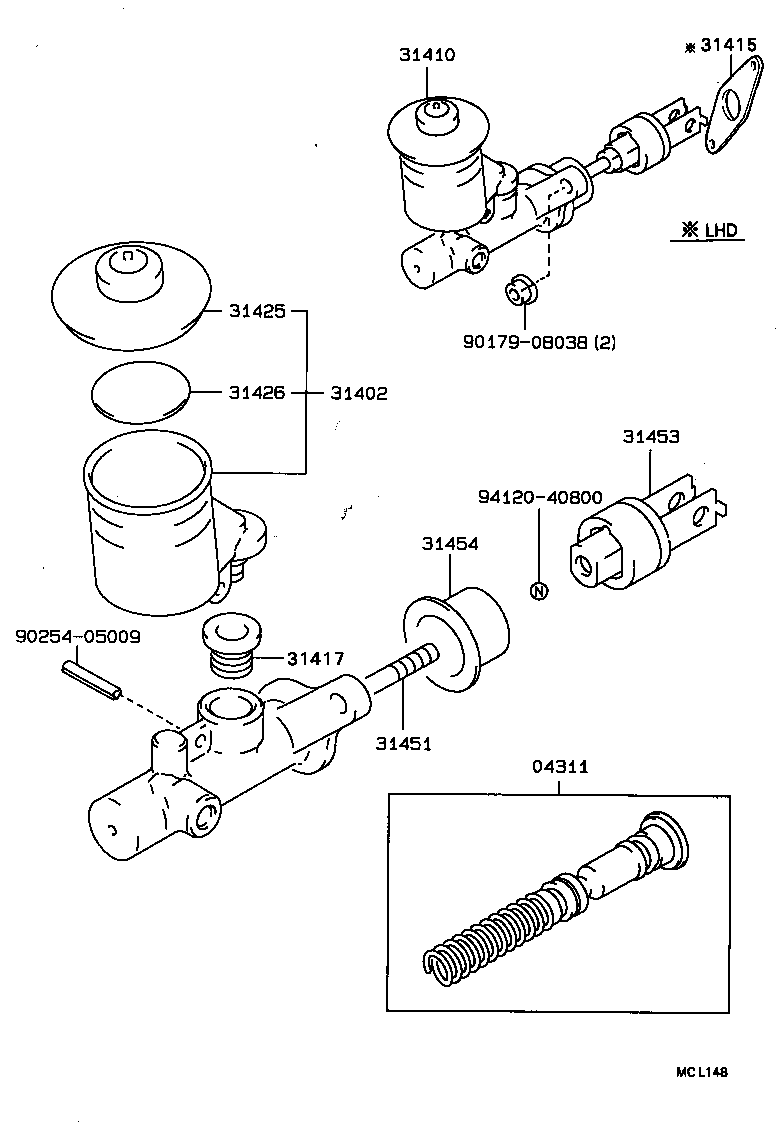 31402-22040 RESERVOIR SUB-ASSY, CLUTCH MASTER CYLINDER product image