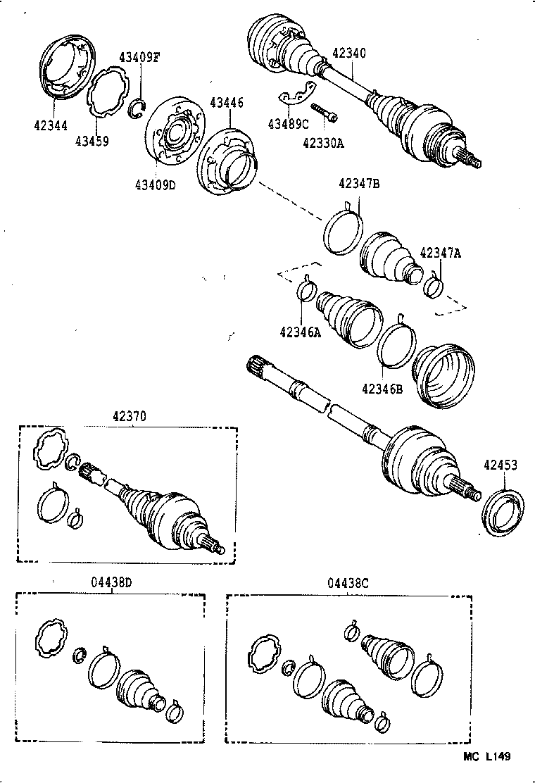 04437-22050 BOOT KIT, REAR DRIVE SHAFT INBOARD JOINT product image