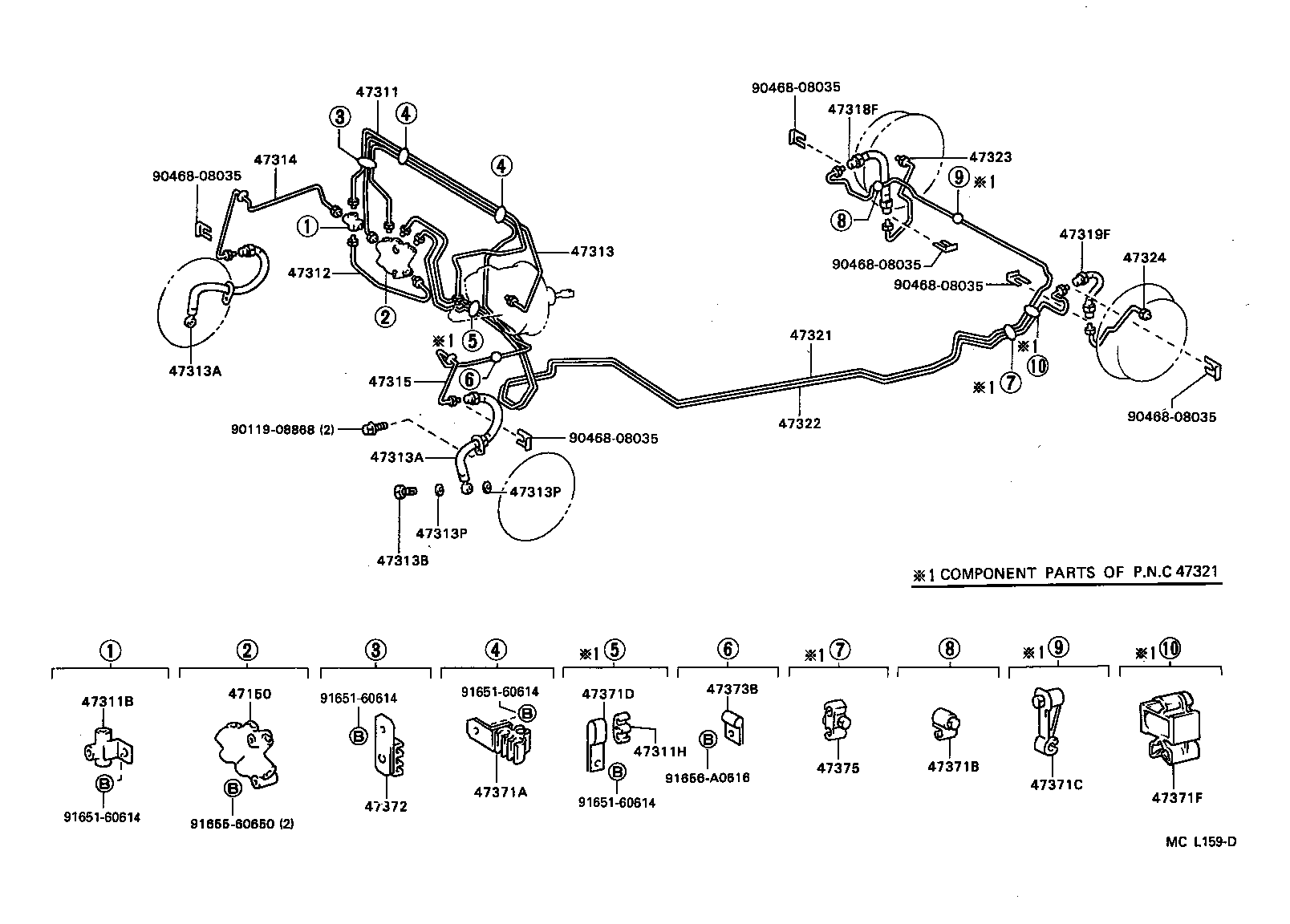 Toyota 47323-16140 TUBE, REAR BRAKE, NO.3