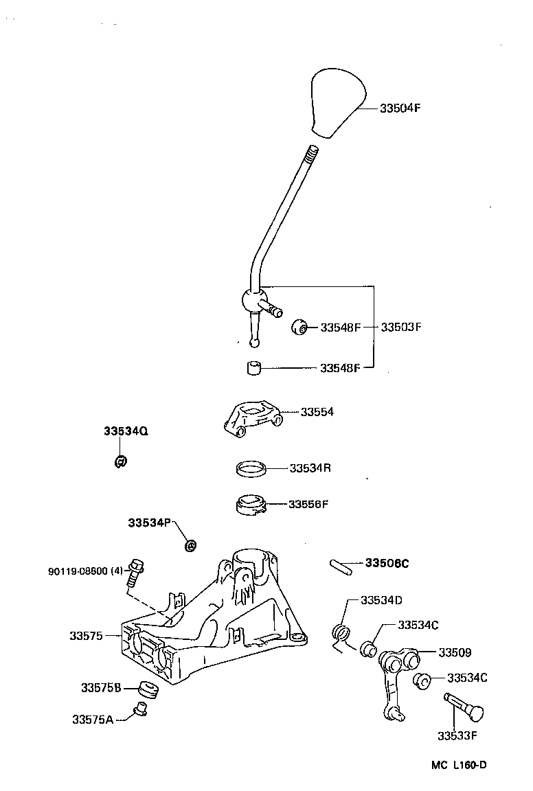 Toyota 33530-10180 LEVER ASSY, SHIFT (FOR FLOOR SHIFT)
