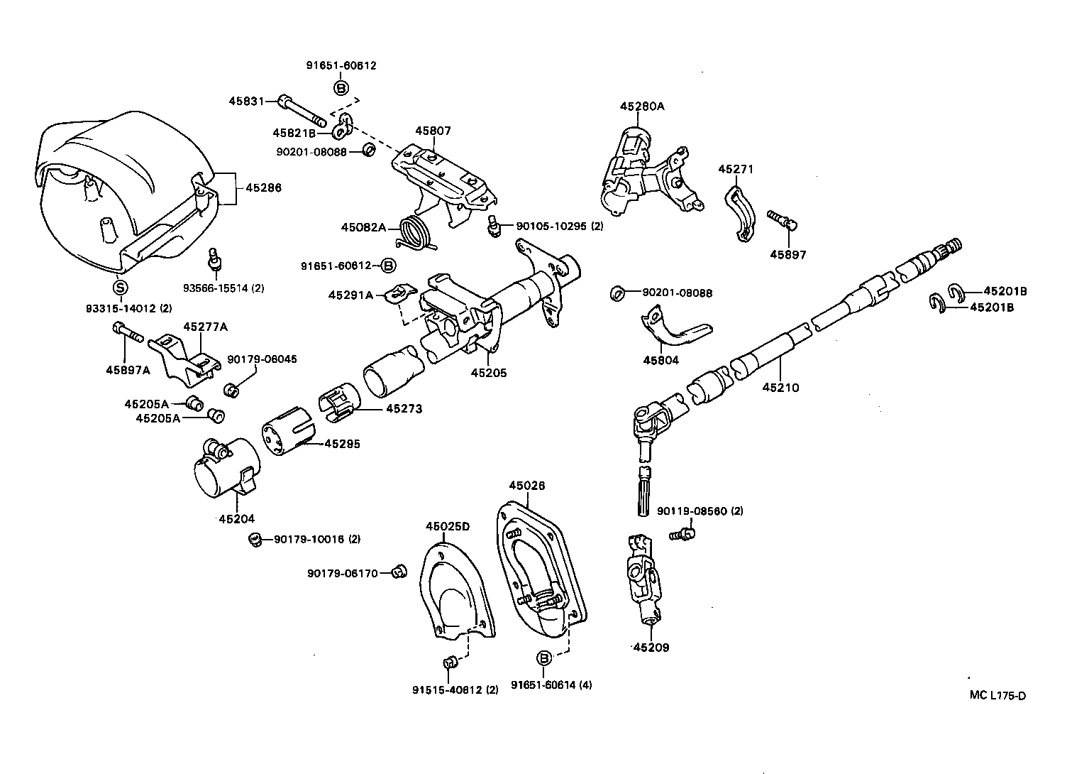 45807-16042 BRACKET SUB-ASSY, STEERING COLUMN UPPER SUPPORT product image