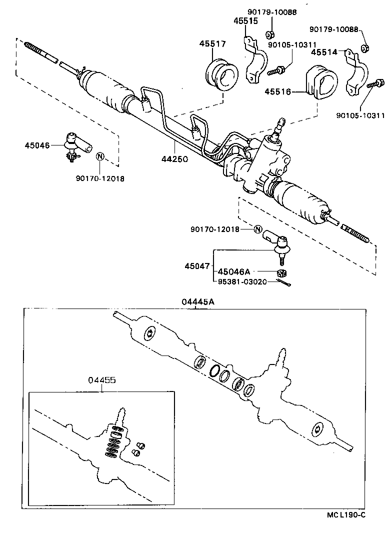 Toyota 45046-19205 END SUB-ASSY, TIE ROD, RH