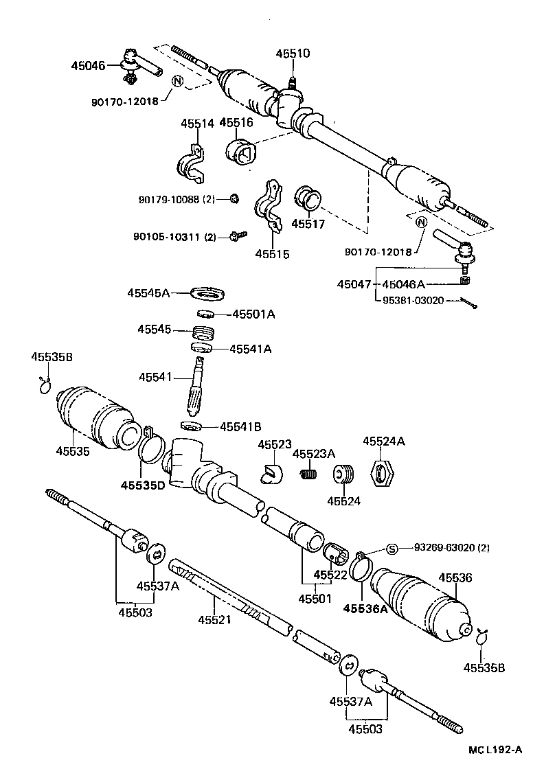 44250-16130 GEAR ASSY, POWER STEERING(FOR RACK & PINION) product image