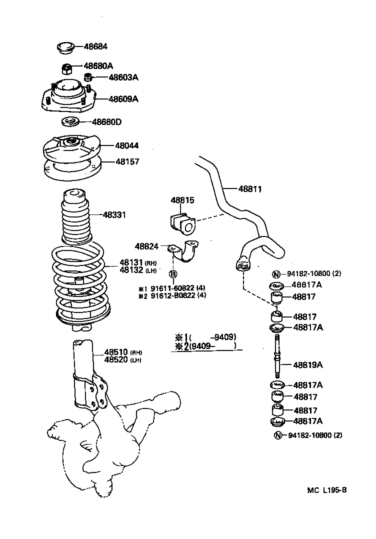 Toyota 48131-16660 SPRING, FRONT COIL, RH