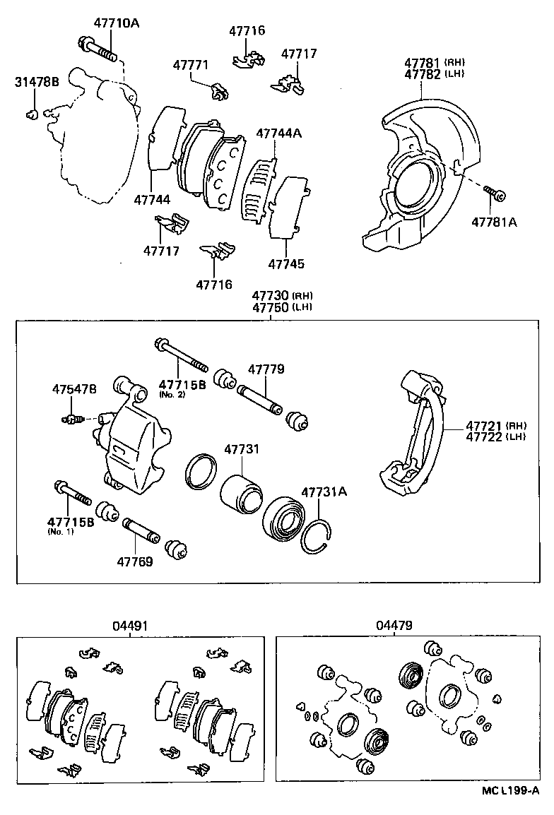 47730-16080 CYLINDER ASSY, FRONT DISC BRAKE, RH product image