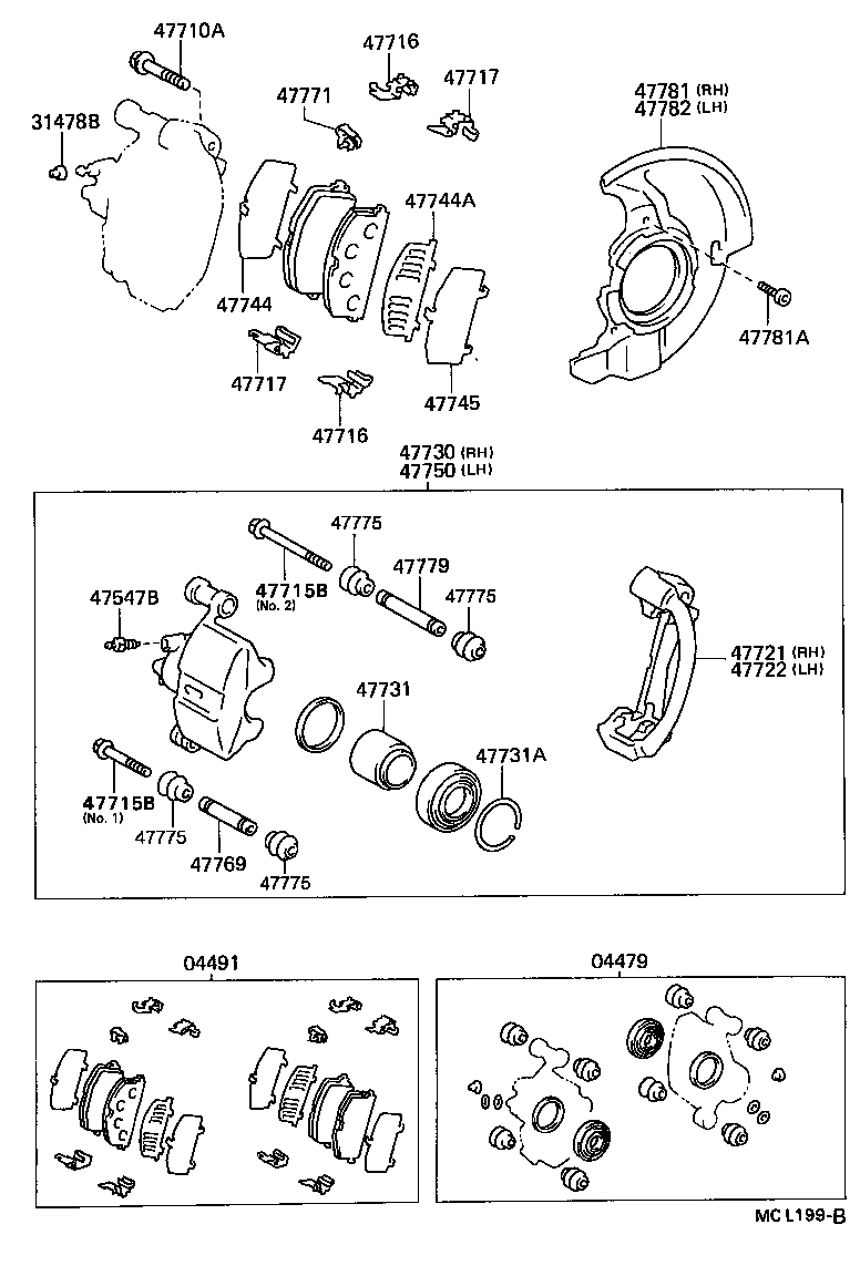 Toyota 47721-10010 MOUNTING, FRONT DISC BRAKE CYLINDER, RH