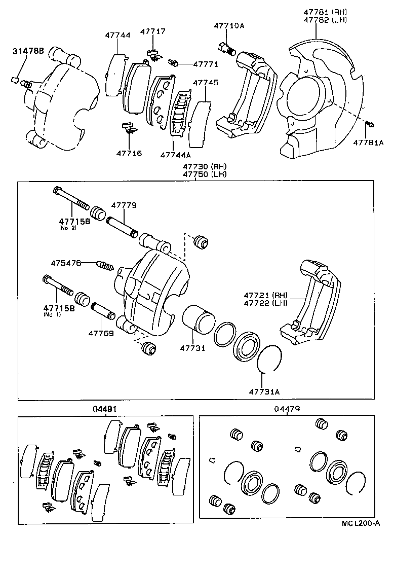 Toyota 04947-20060 FITTING KIT, DISC BRAKE, FRONT