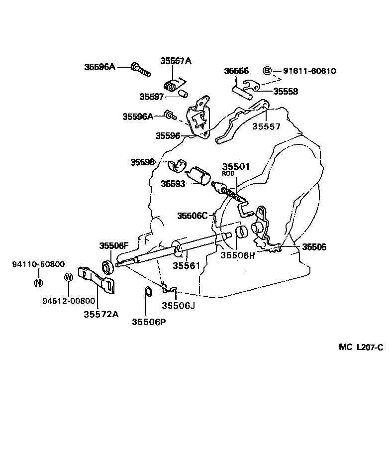 35501-12010 ROD SUB-ASSY, PARKING LOCK product image
