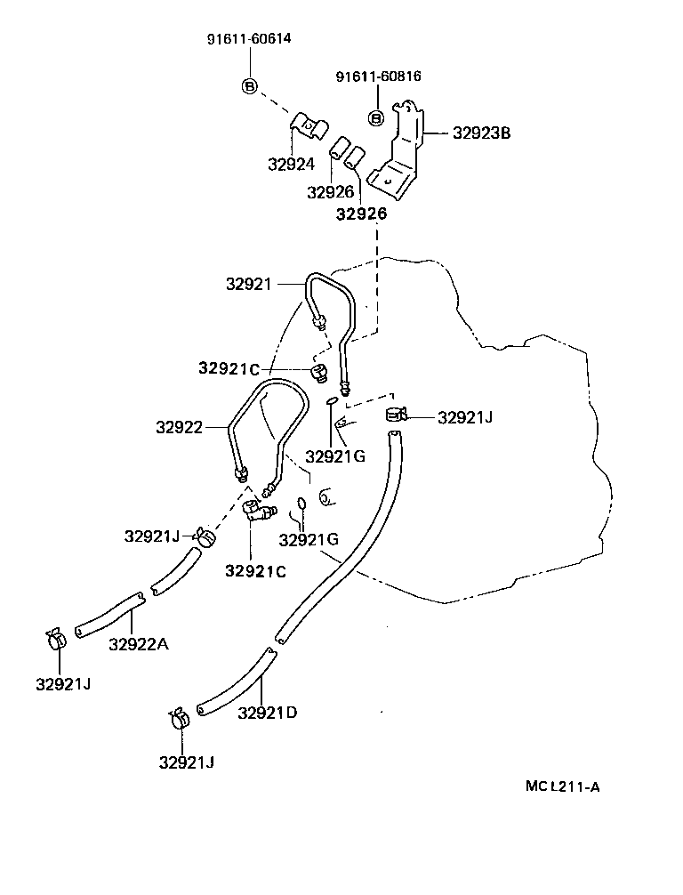 Toyota 90445-15045 HOSE(FOR OIL COOLER INLET)