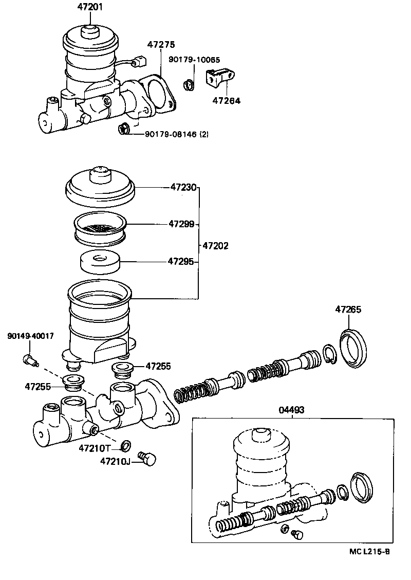 47201-18010 CYLINDER SUB-ASSY, BRAKE MASTER product image