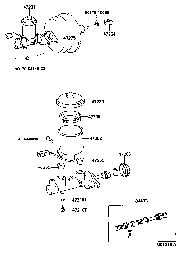 47201-18010 CYLINDER SUB-ASSY, BRAKE MASTER product image