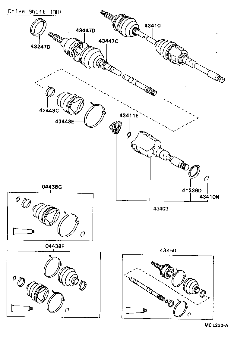 43410-16151 SHAFT ASSY, FRONT DRIVE, RH product image