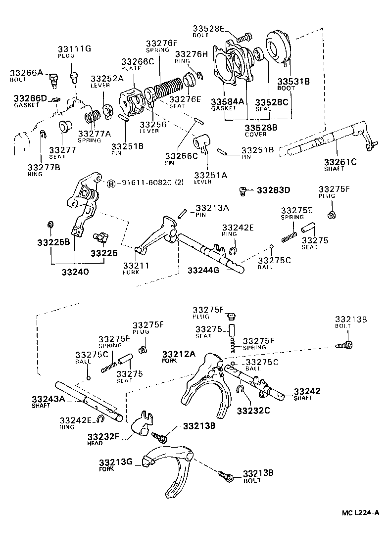 Toyota 33243-10041 SHAFT, GEAR SHIFT FORK, NO.2