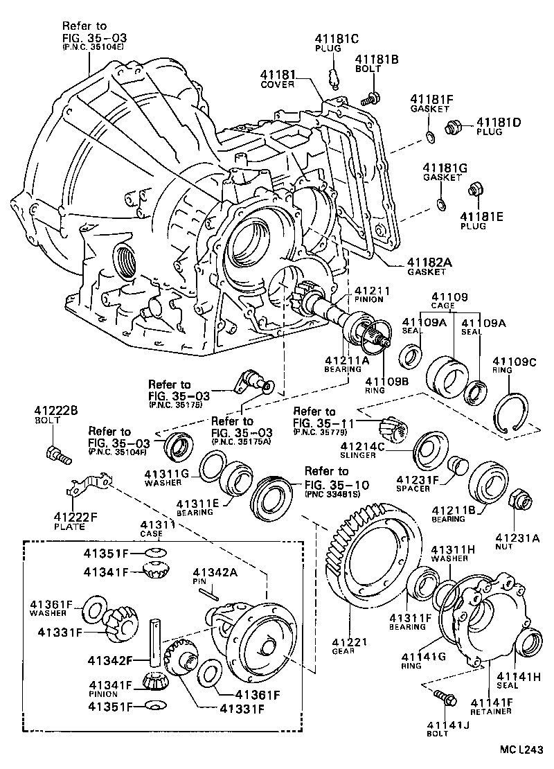 41342-12110 SHAFT, FRONT DIFFERENTIAL PINION, NO.1 product image