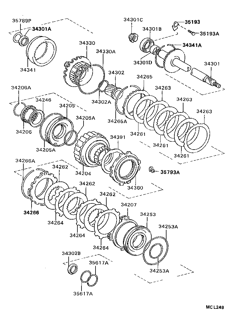 34201-12010 DISC SET, UNDERDRIVE CLUTCH product image