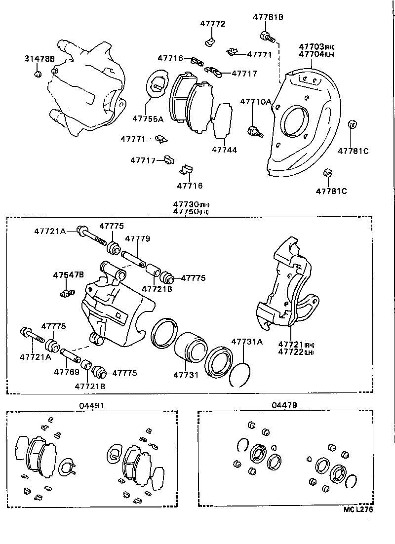 04491-36020 PAD KIT, DISC BRAKE, FRONT product image