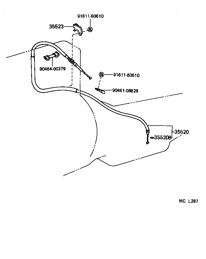 35525-26040 BRACKET, THROTTLE CABLE product image