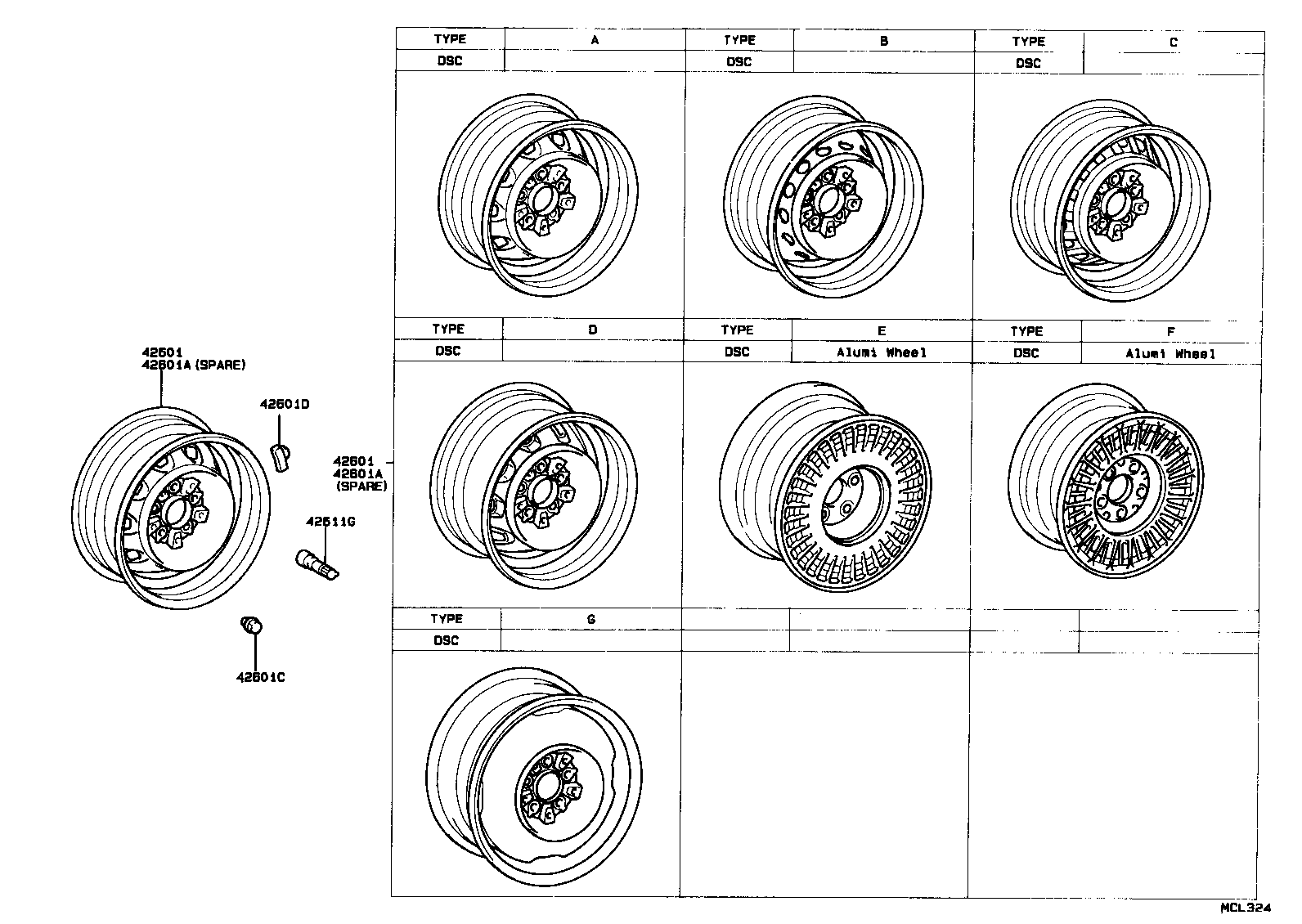 42611-30540 WHEEL, DISC product image