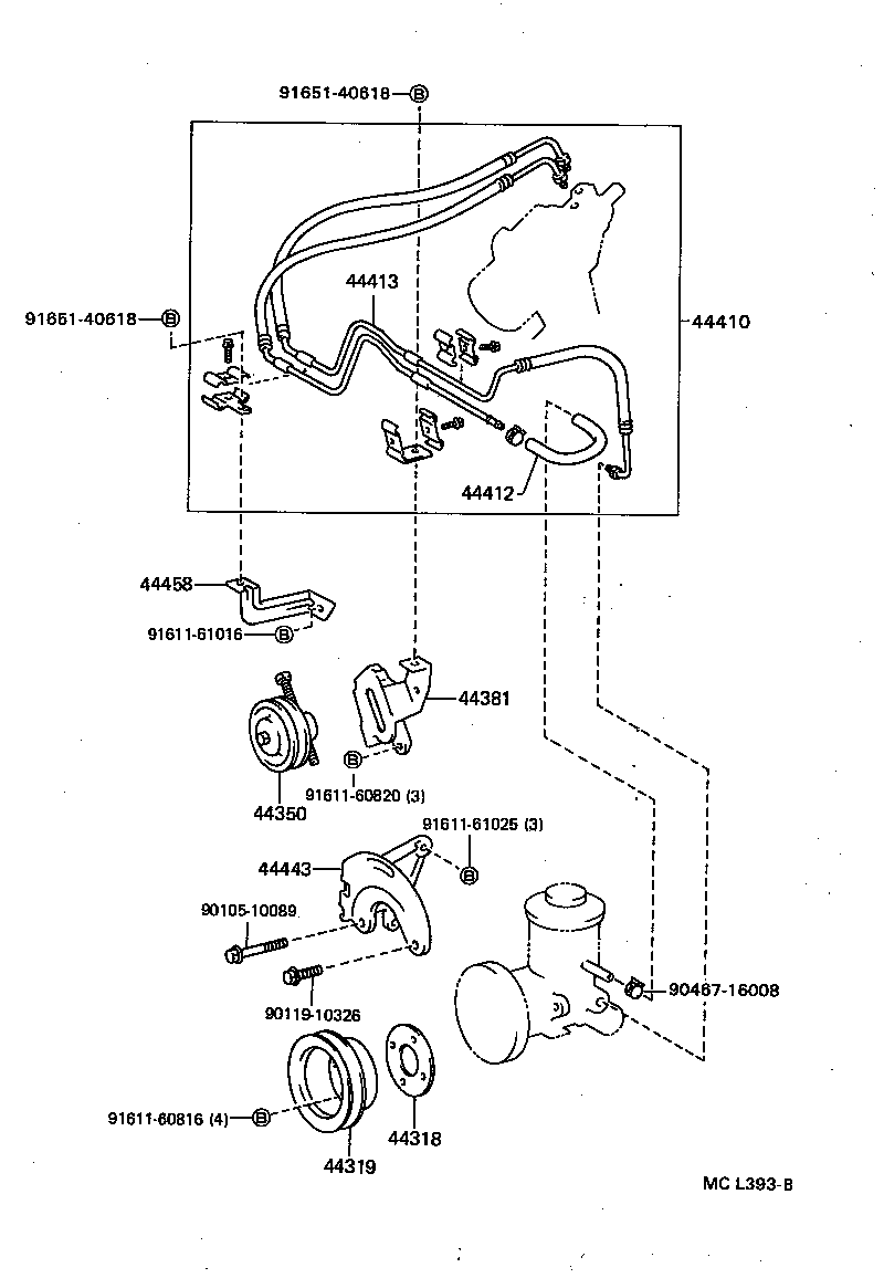 44348-30160 HOSE, OIL RESERVOIR TO PUMP, NO.1 product image