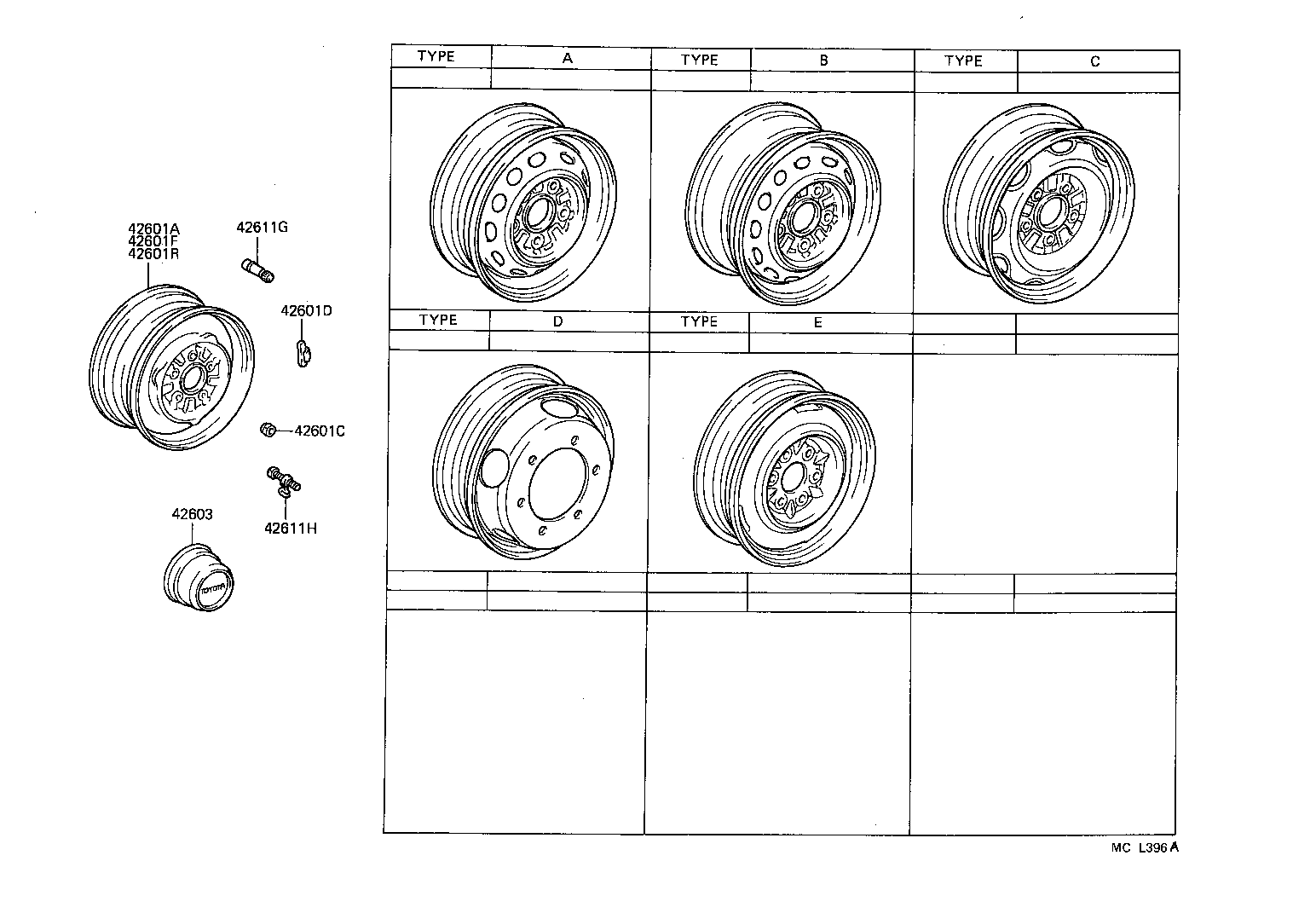 42601-26281 WHEEL, DISC (FOR SPARE) product image