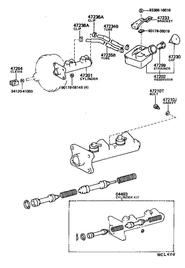 47201-28160 CYLINDER SUB-ASSY, BRAKE MASTER product image