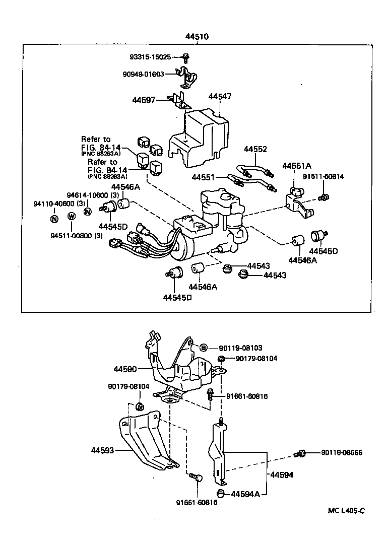 44545-42020 HOLDER, BRAKE ACTUATOR BOLT product image