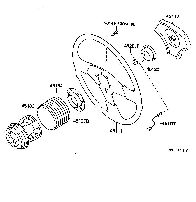 45107-16010 WIRE SUB-ASSY, HORN BUTTON product image
