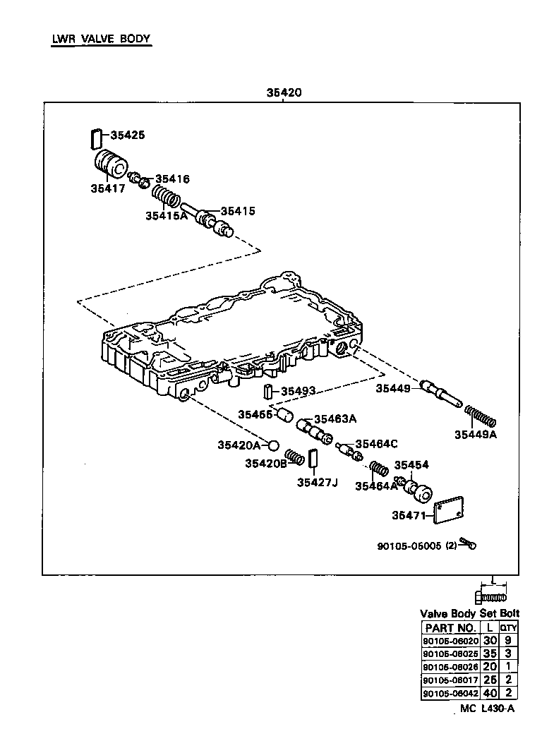 35432-22210 PLATE, VALVE BODY, NO.1 product image