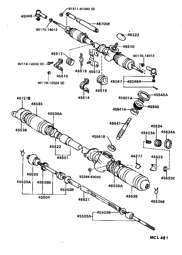 44250-32062 GEAR ASSY, POWER STEERING(FOR RACK & PINION) product image