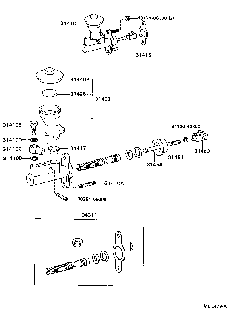 31404-20010 CLEVIS, CLUTCH MASTER CYLINDER PUSH ROD product image