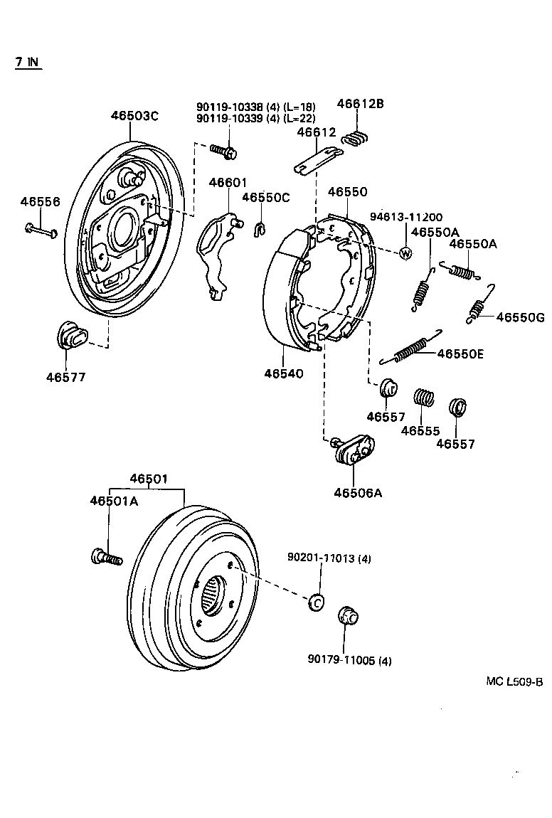 46430-36280 CABLE ASSY, PARKING BRAKE, NO.3 product image