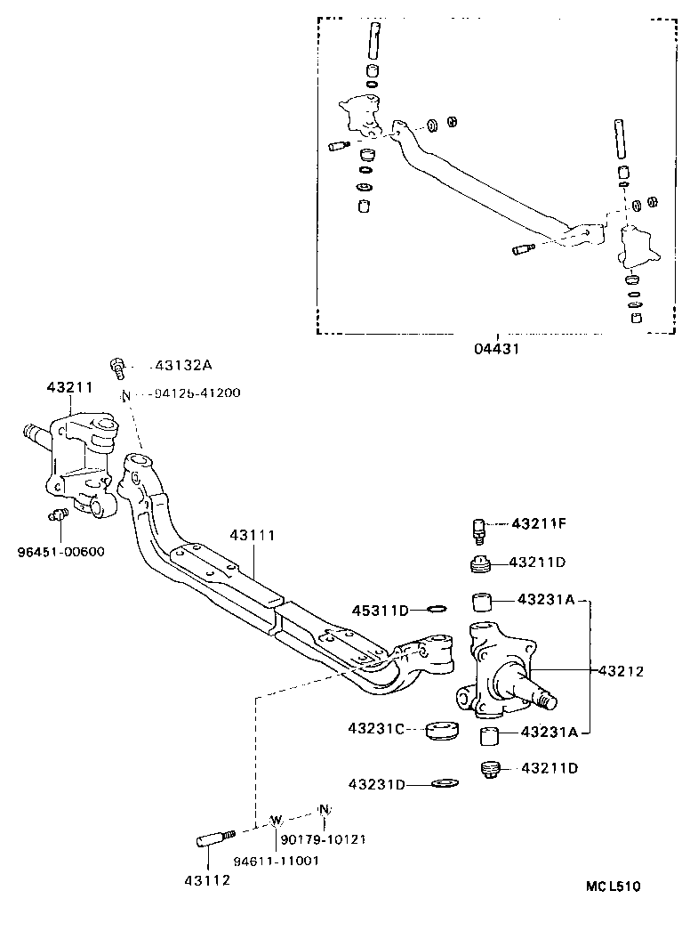 43201-36110 KNUCKLE, STEERING, RH product image