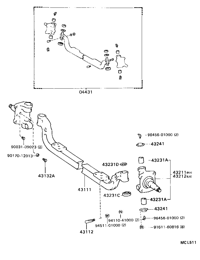 43201-36110 KNUCKLE, STEERING, RH product image
