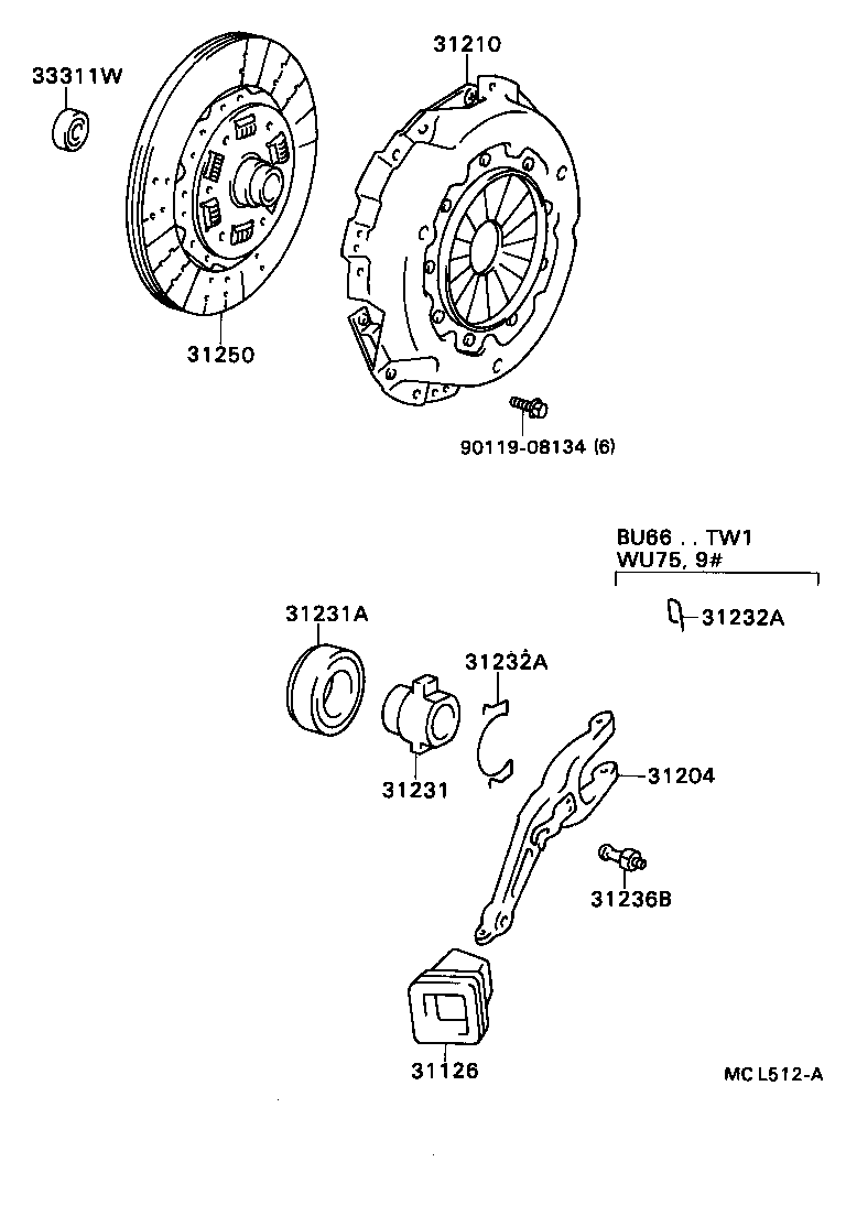 31126-36060 BOOT, CLUTCH RELEASE FORK product image