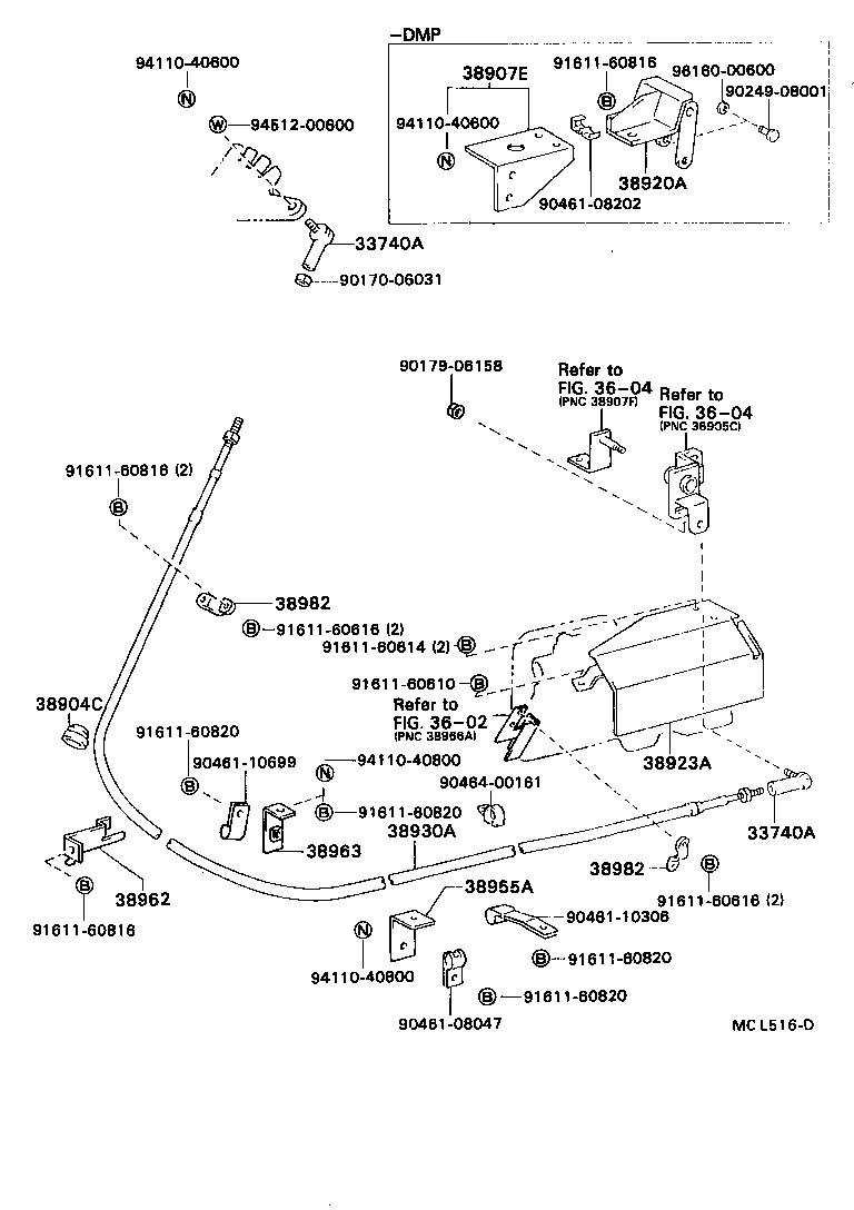 38902-36020 BRACKET SUB-ASSY, VALVE CONTROL LEVER product image
