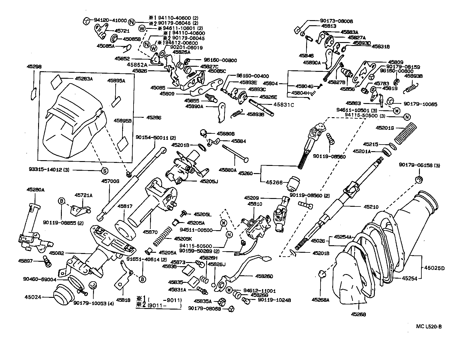 45205-20250 TUBE SUB-ASSY, STEERING COLUMN, UPPER product image