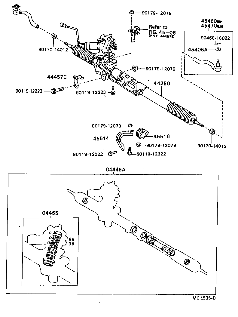 04445-24050 GASKET KIT, POWER STEERING GEAR(FOR RACK & PINION) product image