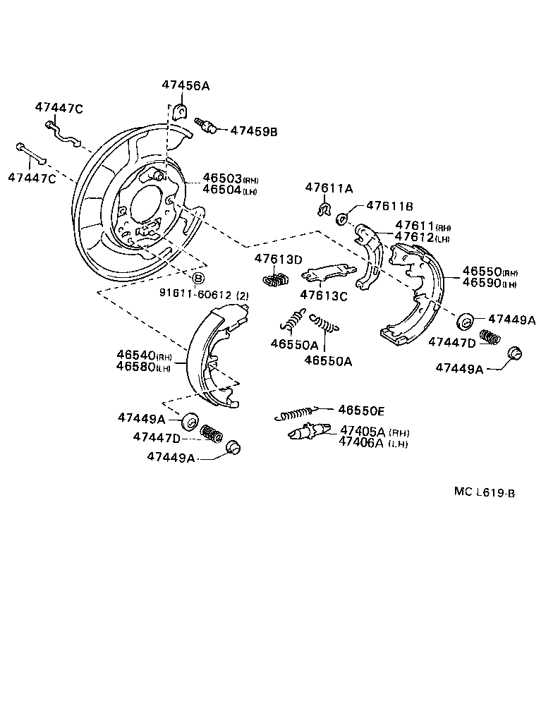 Toyota 46430-24050 CABLE ASSY, PARKING BRAKE, NO.3