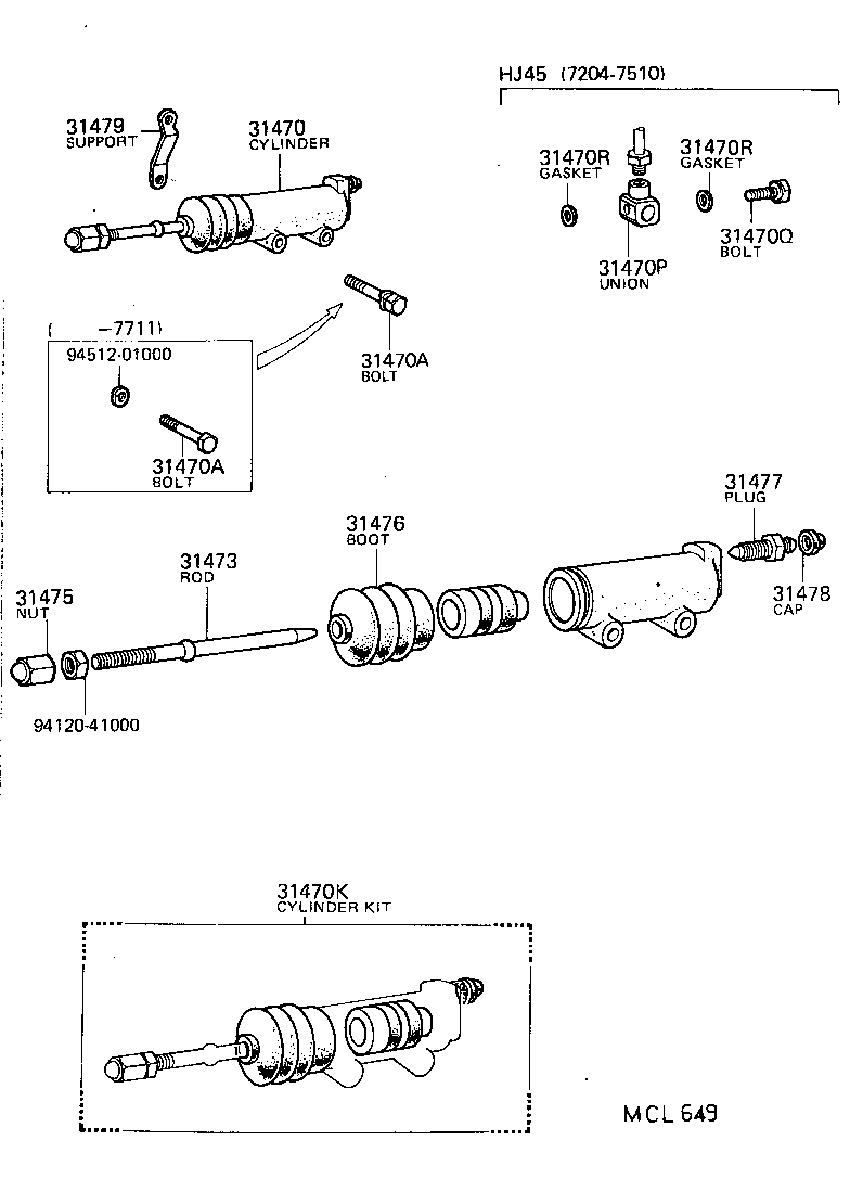 31474-60010 NUT, CLUTCH RELEASE CYLINDER PUSH ROD product image