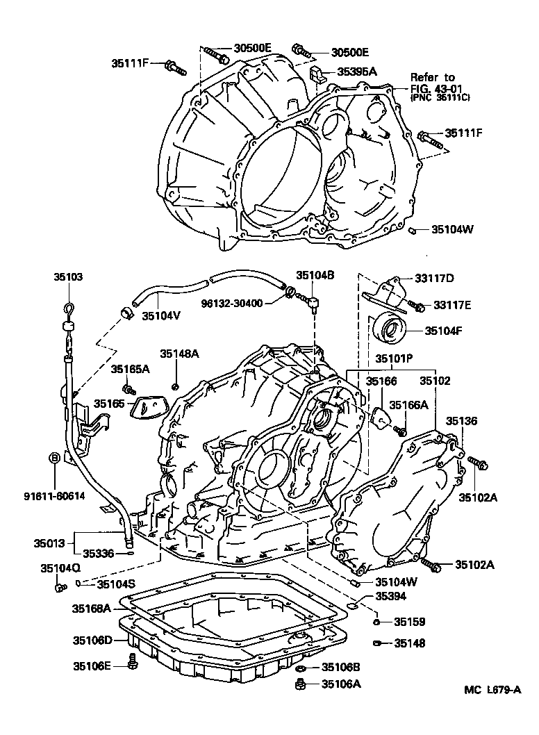 Toyota 35013-16110 TUBE SUB-ASSY, TRANSMISSION OIL FILLER