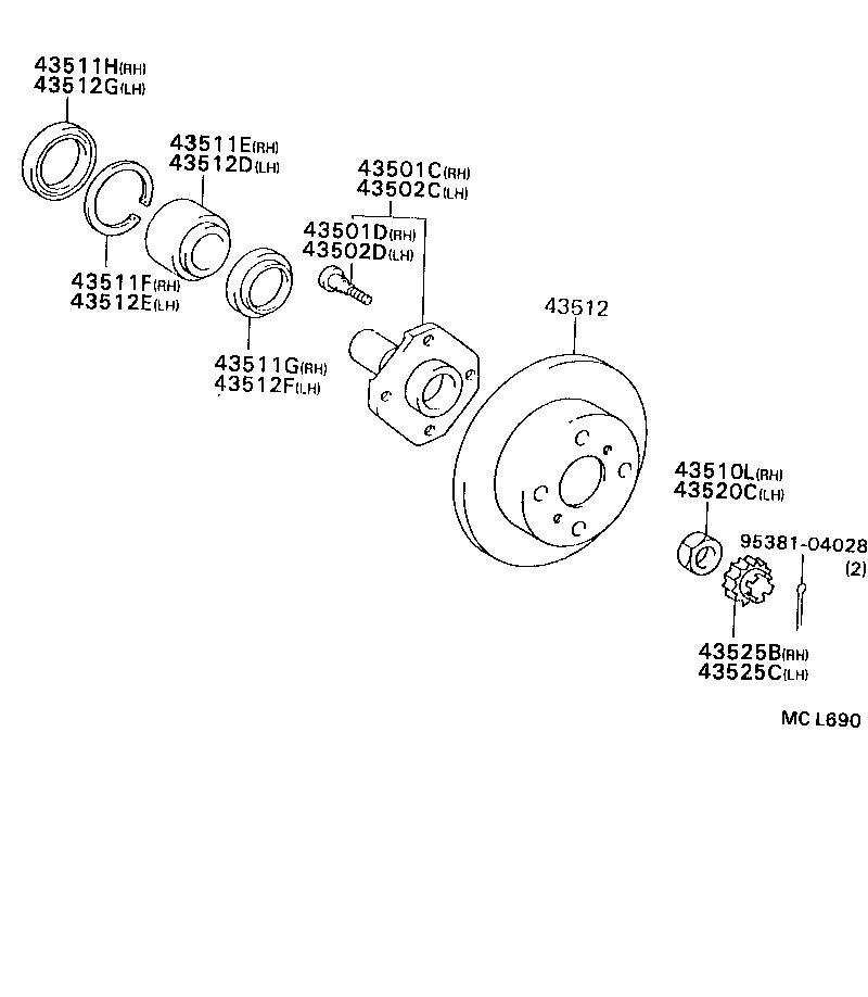 43512-16080 DISC, FRONT product image