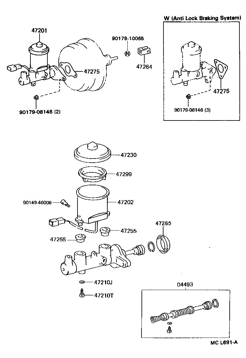 Toyota 47203-16030 RESERVOIR SUB-ASSY, BRAKE MASTER CYLINDER