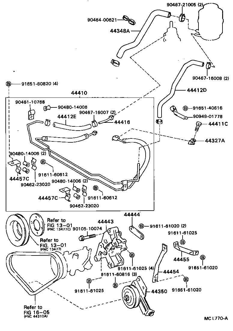 44348-27130 HOSE, OIL RESERVOIR TO PUMP, NO.1 product image